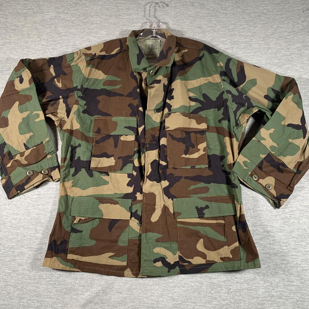 Vintage Golden Manufacturing Co Jacket Mens Large Short Woodland Camo BDU Combat